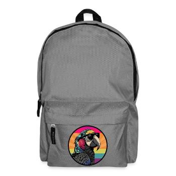 Parrot with sunglasses - Backpack - elephant grey - Front