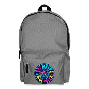 Eat Sleep Ride Repeat - Motorcycle - Biker - Backpack - elephant grey - Front