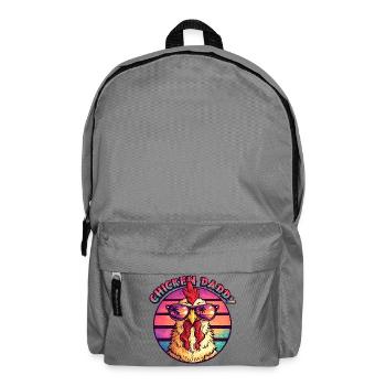 Chicken Daddy Retro Rooster Sunglasses Design - Backpack - elephant grey - Front