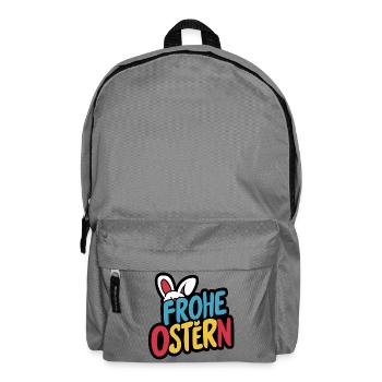 Frohe Ostern Hase - Rucksack - Mittelgrau - Vorne
