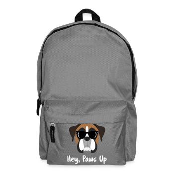 Cool Boxer Dog Hey Paws Up Sunglasses Art - Backpack - elephant grey - Front