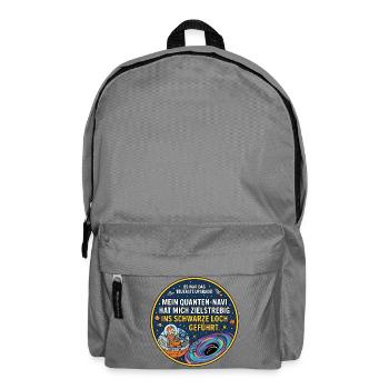 Schwarzes Loch Navi lustiger Spruch - Rucksack - Mittelgrau - Vorne