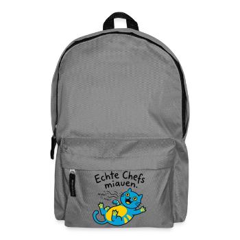 Fröhliche blaue Katze Miauen - Rucksack - Mittelgrau - Vorne