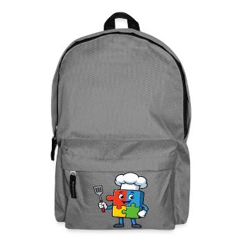 Puzzle Piece Chef Maskottchen - Rucksack - Mittelgrau - Vorne