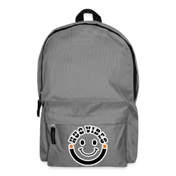 Minimalist Modern Hug Vibes Circle – Smile Curve - Backpack - elephant grey - Front