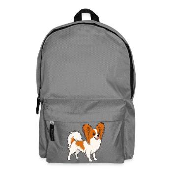 Dessin animé Papillon Fourrure Orange Blanche - Sac à dos - gris éléphant - Devant