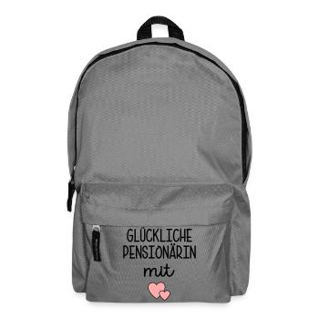 Herz - Glückliche Pensionärin - Rucksack - Mittelgrau - Vorne