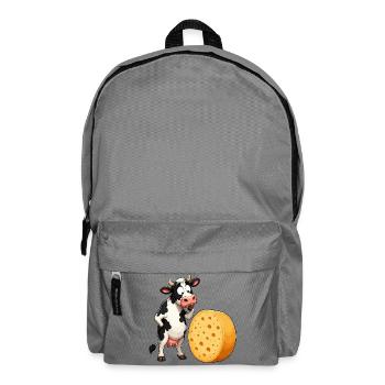 Cow Meets Cheese Cartoon - Backpack - elephant grey - Front