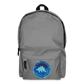 Stegosaurus Dino Adventure Emblem – School Finally - Backpack - elephant grey - Front