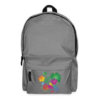 Tropical Flowers and Leaves Design - Backpack - elephant grey - Front