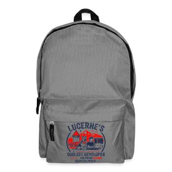 Lucerne Journalist Proud Dachshund Parent Apparel - Backpack - elephant grey - Front