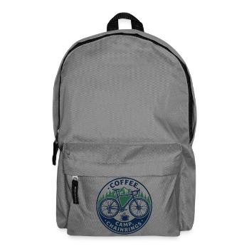 Coffee Camp Chainrings Vintage Bike Emblem - Backpack - elephant grey - Front
