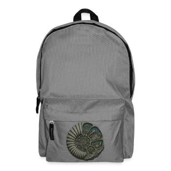 Ammonit-Fossil-Prähistorische Riff-Ausschnitt - Rucksack - Mittelgrau - Vorne