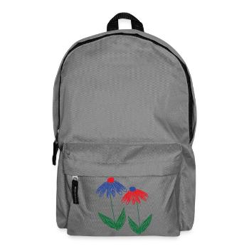 Flowers Blue Red - Backpack - elephant grey - Front