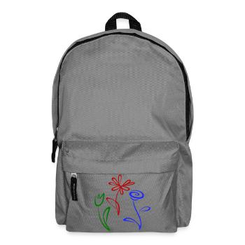 Three flowers - Backpack - elephant grey - Front