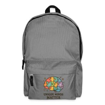 Colorful Brain Puzzle: Unique Minds - Backpack - elephant grey - Front