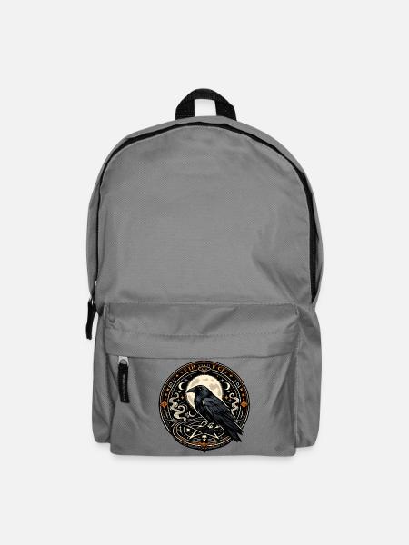 Mondkrähe im Runenkreis - Rucksack - Mittelgrau