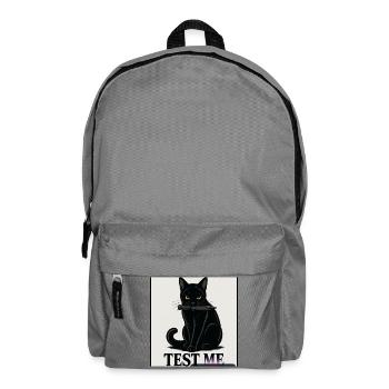 Schwarze Katze mit Messer im Maul - Rucksack - Mittelgrau - Vorne