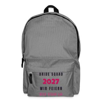 Bride Squad 2027 wir feiern bis zum Ja JGA - Rucksack - Mittelgrau - Vorne