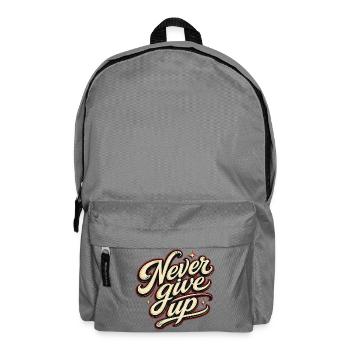 Never Give Up Gib Niemals Auf Motivation Vintage - Rucksack - Mittelgrau - Vorne