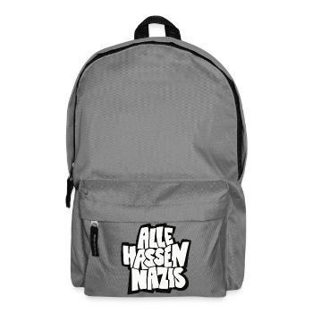 Alle_hassen_Nazis_sw - Rucksack - Mittelgrau - Vorne