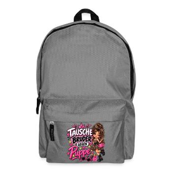 Tausche Bruder gegen Puppe - Rucksack - Mittelgrau - Vorne