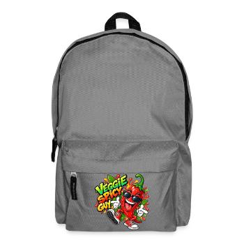 Veggie Spicy Guy Cartoon - Rucksack - Mittelgrau - Vorne