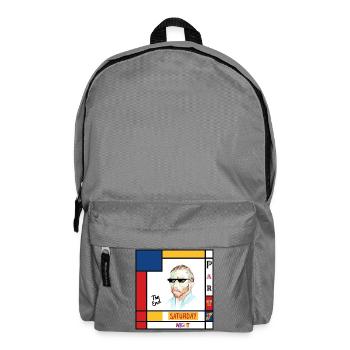 Retro-Mondrian-Porträt Samstag - Rucksack - Mittelgrau - Vorne