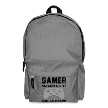 Gamer altern nicht Sie leveln Zocken Joypad Spiel - Rucksack - Mittelgrau - Vorne