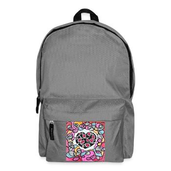 Auffällige rosa Herzen - Rucksack - Mittelgrau - Vorne