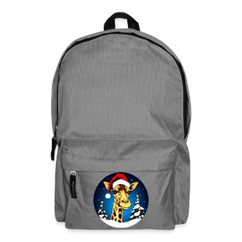Giraffen Weihnachten - Rucksack - Mittelgrau - Vorne