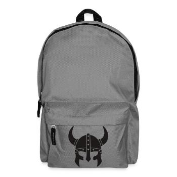 Horned Viking Helmet Silhouette - Rucksack - Mittelgrau - Vorne