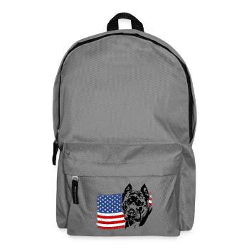 American Staffordshire US Amerika Fahne Wilsigns - Rucksack - Mittelgrau - Vorne
