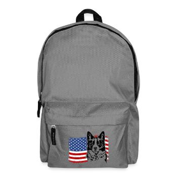 Border Collie US Amérique Drapeau Chiens Chien Wilsigns - Sac à dos - gris éléphant - Devant