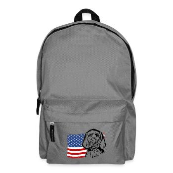 Wirehaired Vizsla US America Flag Dogs Wilsigns - Backpack - elephant grey - Front