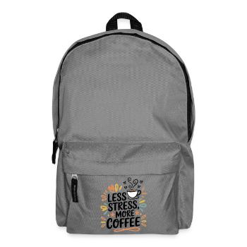 Less Stress, More Coffee – Kaffee-Spruch - Rucksack - Mittelgrau - Vorne