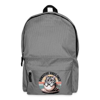 Pawsitive Vibes Only – Chat dans une tasse - Sac à dos - gris éléphant - Devant