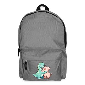 Brontosaure et cochon mignons - Sac à dos - gris éléphant - Devant