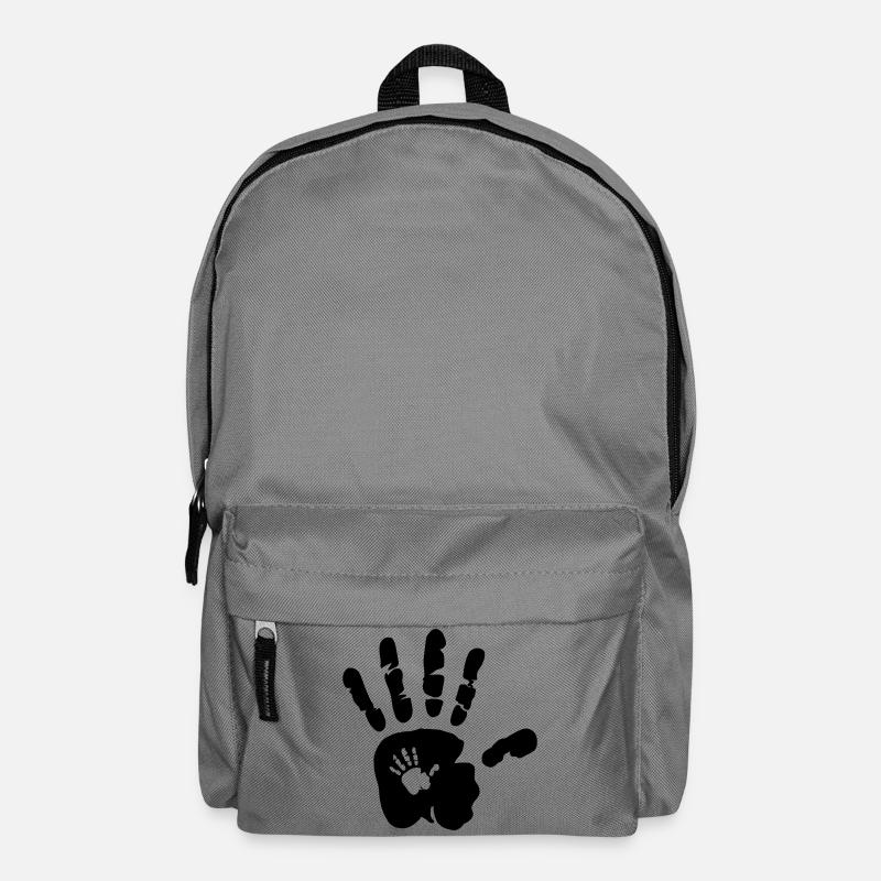Hand in Hand - Händer - Mama - Baby - Papa - Kind - Rucksack - Mittelgrau