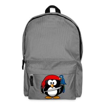 Pirat Pinguin - Rucksack - Mittelgrau - Vorne