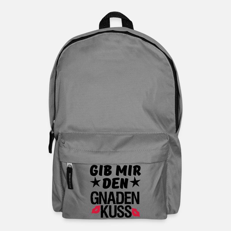 Geschenk Liebe Paar lustig Spruch Kuss - Rucksack - Mittelgrau