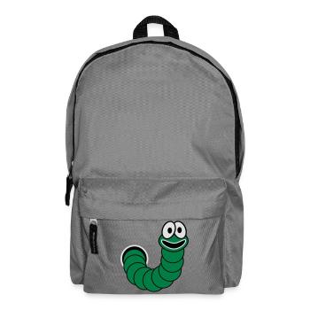 Wurm aus dem Loch Motiv - Rucksack - Mittelgrau - Vorne