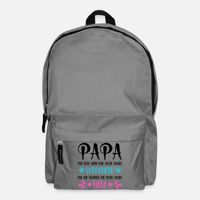 Papa Superheld Sohn Erste Große Liebe Tochter - Rucksack - Mittelgrau