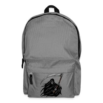 Grim Reaper mit Sense auf Schwarzem Hintergrund - Rucksack - Mittelgrau - Vorne