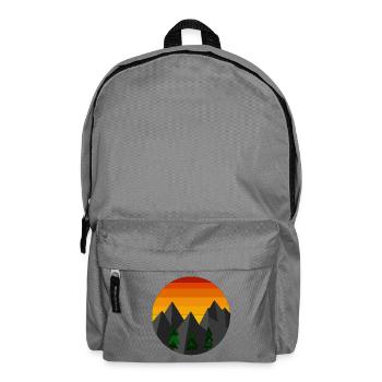 Mountain landscape sunset geometric - Backpack - elephant grey - Front