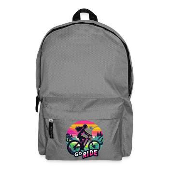 Illustration de balade à vélo au coucher du soleil vif - Sac à dos - gris éléphant - Devant