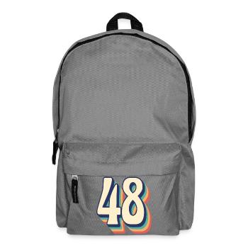 Vintage Retro T Shirt Number 48 Forty Eight - Backpack - elephant grey - Front