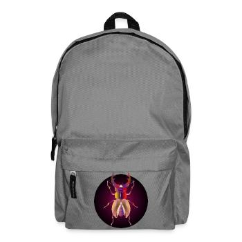 leuchtender Hirschkäfer in rötlichen Farben - Rucksack - Mittelgrau - Vorne