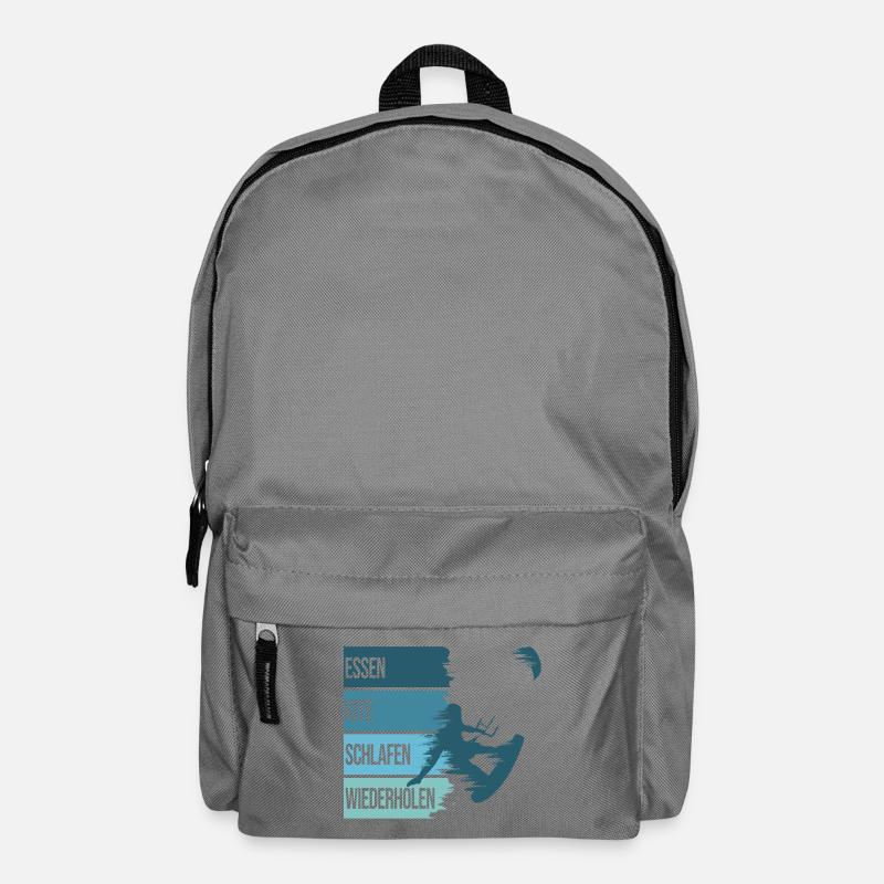 Essen, Kite, Schlafen, Wiederholen - Rucksack - Mittelgrau