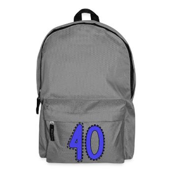 40. 40 ANS. 40e ANNIVERSAIRE. ANNIVERSAIRE 40 ANS. - Sac à dos - gris éléphant - Devant